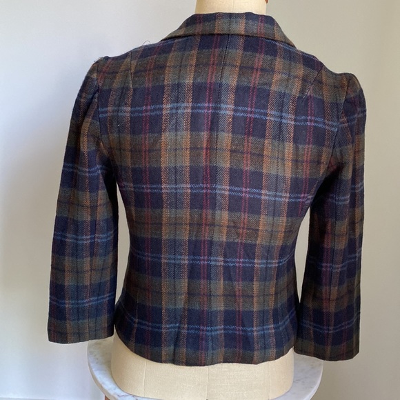 Vintage Urban Outfitters Character Hero Shrunken Plaid Blazer Jacket Size S - Picture 3 of 5
